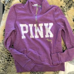 VS Pink Quarter Zip Size Small
